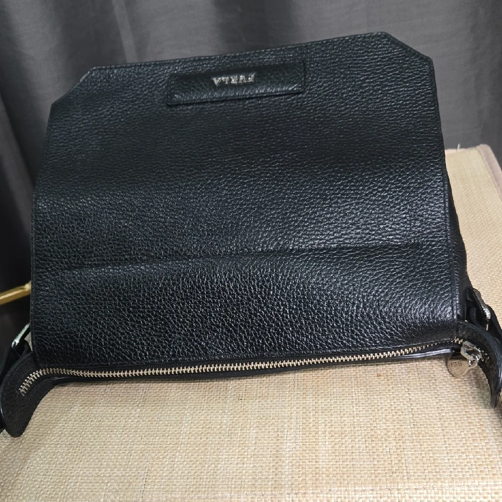 Furla Black Messenger Bag  EUC